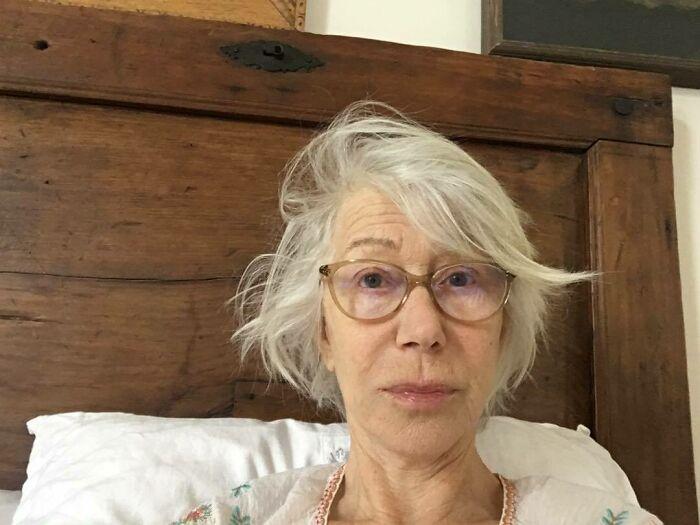 Helen Mirren: A Fresh-Faced Selfie First Thing in the Morning
